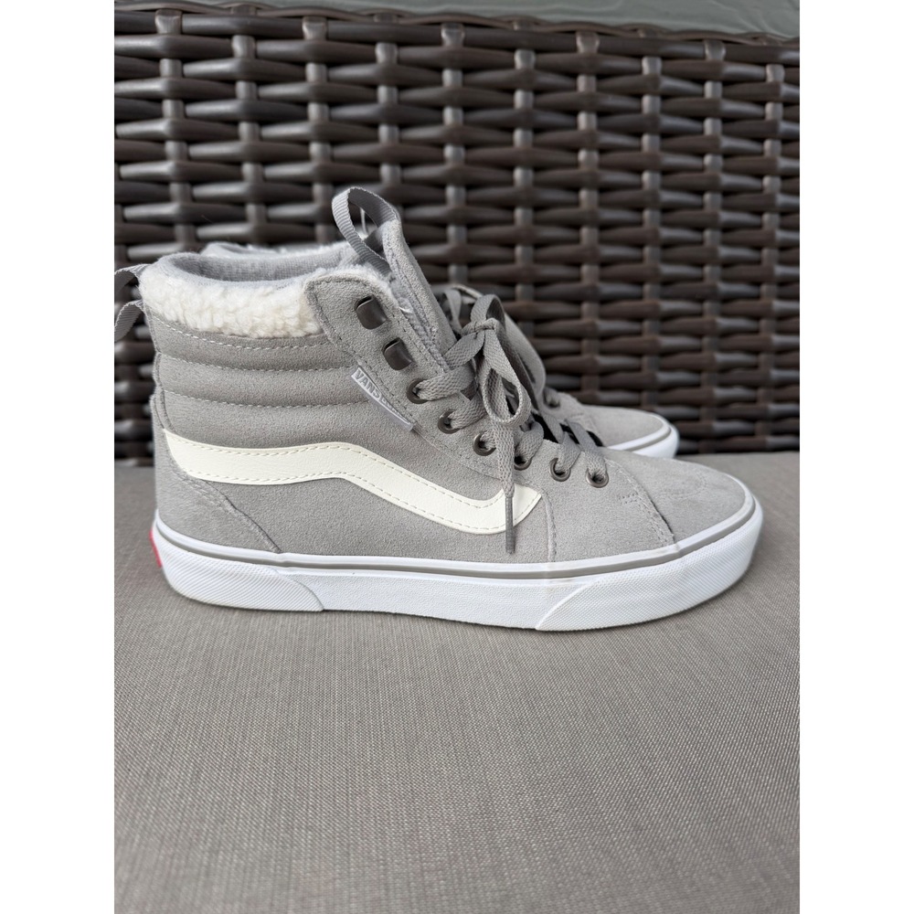 Vans Filmore Hi Vansguard Gray Suede Faux Shearling High Top Sneakers Womens 8